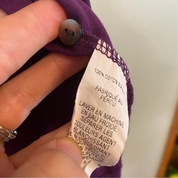 L.L. Bean purple long sleeve button down blouse extra small - Picture 6 of 6
